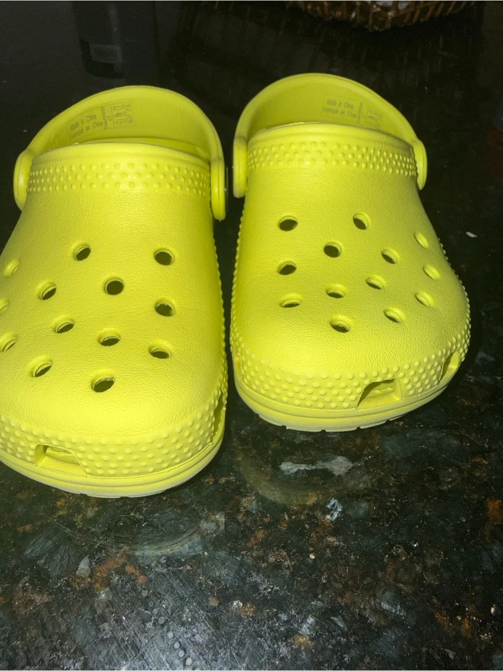 Kids Crocs Classic Clogs Neon Yellow Size C7